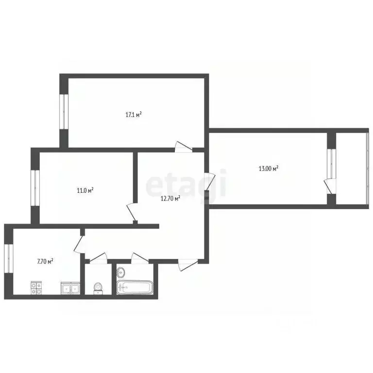 3-к кв. Ямало-Ненецкий АО, Новый Уренгой Советский мкр, 7/2 (65.3 м) - Фото 1