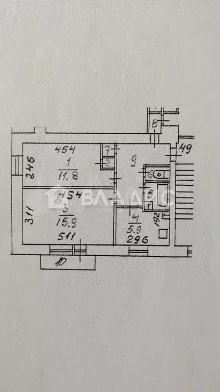 2-к. квартира, 44,8 м, 9/9 эт. - Фото 0