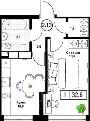 1-к кв. Московская область, Пушкино Пушкино Град жилой комплекс, к2 ... - Фото 1