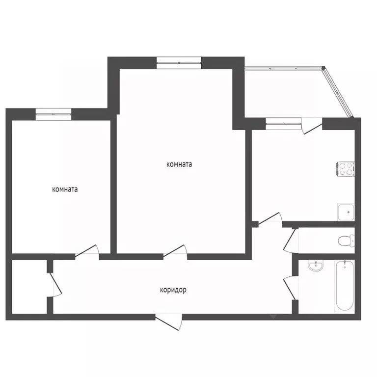 2-к кв. Ханты-Мансийский АО, Сургут ул. Дзержинского, 7/3 (59.0 м) - Фото 2
