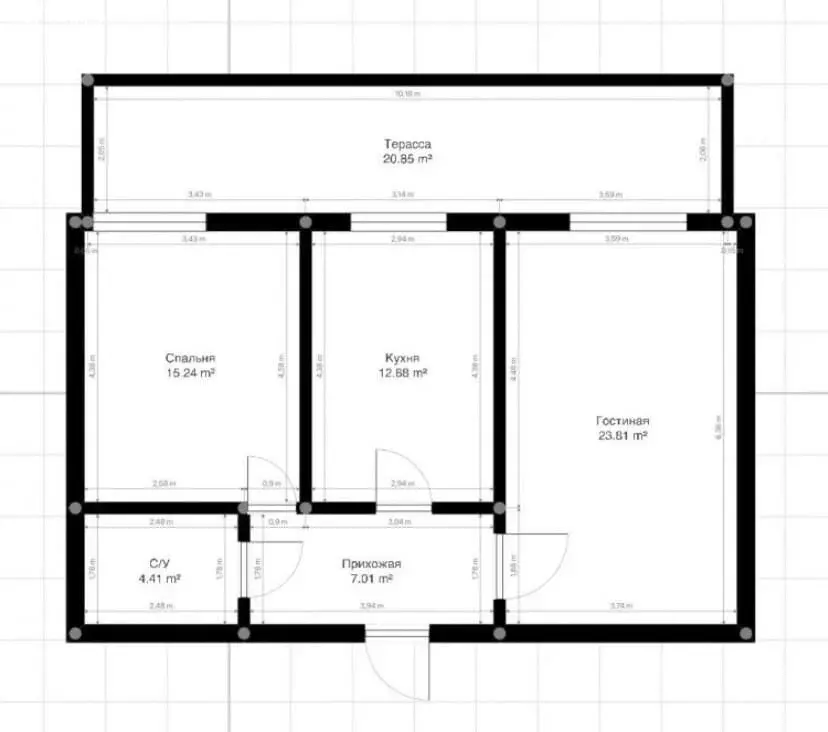 2-комнатная квартира: Нальчик, улица Гоголя, 39 (62 м) - Фото 0