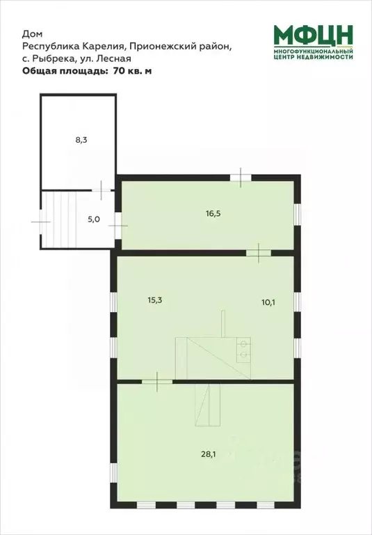 Дом в Карелия, Петрозаводск пл. Гагарина, 1 (70 м) - Фото 1
