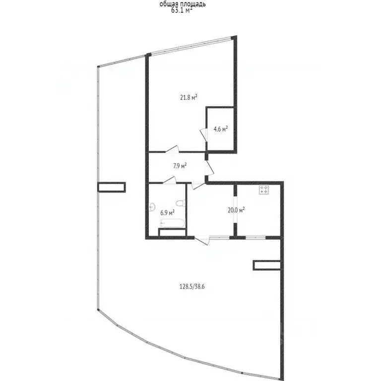 3-к кв. Ямало-Ненецкий АО, Пуровский район, Уренгой пгт, 2-й мкр 28 ... - Фото 2
