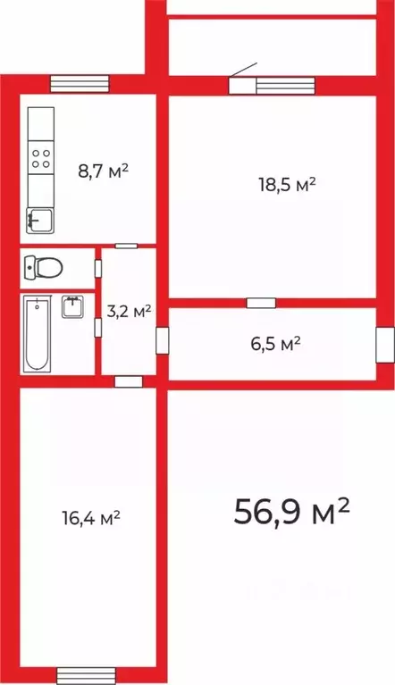 2-к кв. Челябинская область, Челябинск ул. 2-я Эльтонская, 53 (56.9 м) - Фото 1