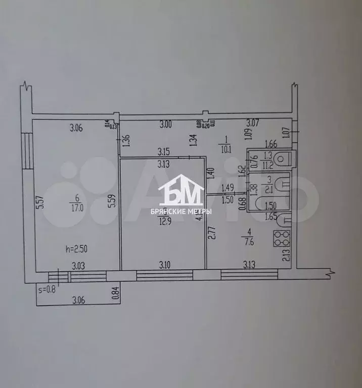 2-к. квартира, 51 м, 2/5 эт. - Фото 0