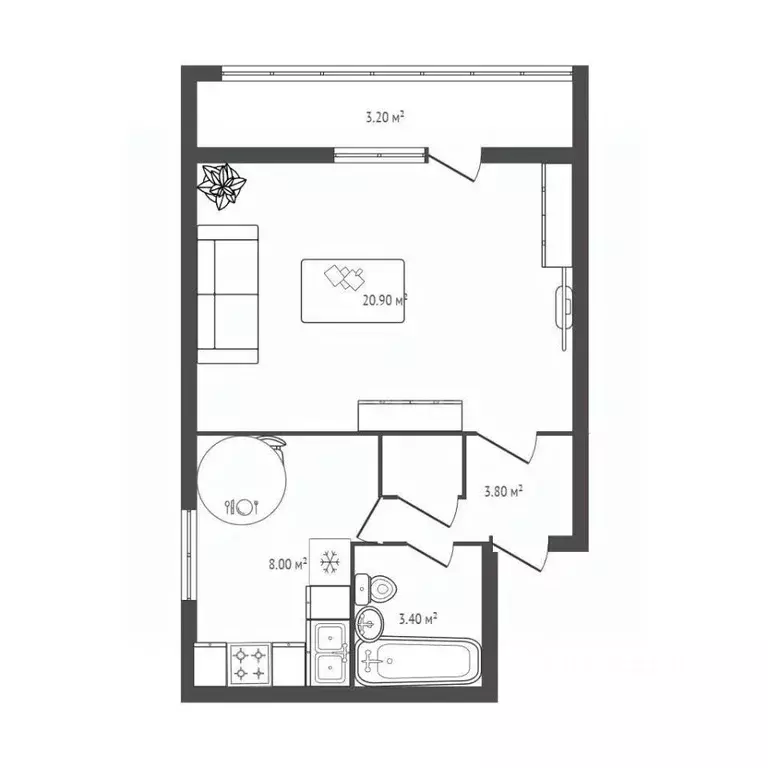 1-к кв. Брянская область, Суземка рп ул. Первомайская, 13 (36.8 м) - Фото 2