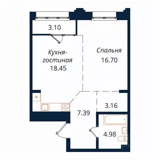 1-к кв. Иркутская область, Иркутск Байкальская ул., 246Б (53.8 м) - Фото 1