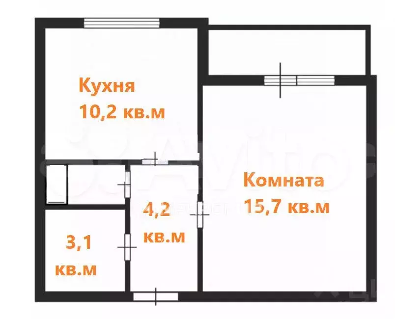 1-к. квартира, 34,2 м, 4/16 эт. - Фото 0