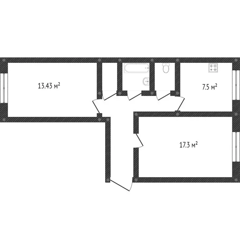 2-комнатная квартира: Тобольск, 7-й микрорайон, 6 (52 м) - Фото 1