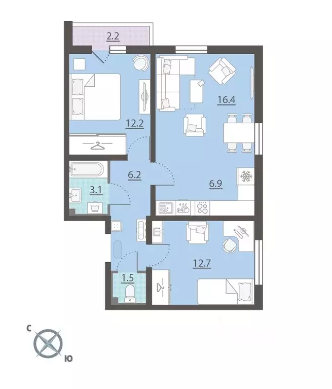 2-к кв. Свердловская область, Екатеринбург муниципальное образование, ... - Фото 1