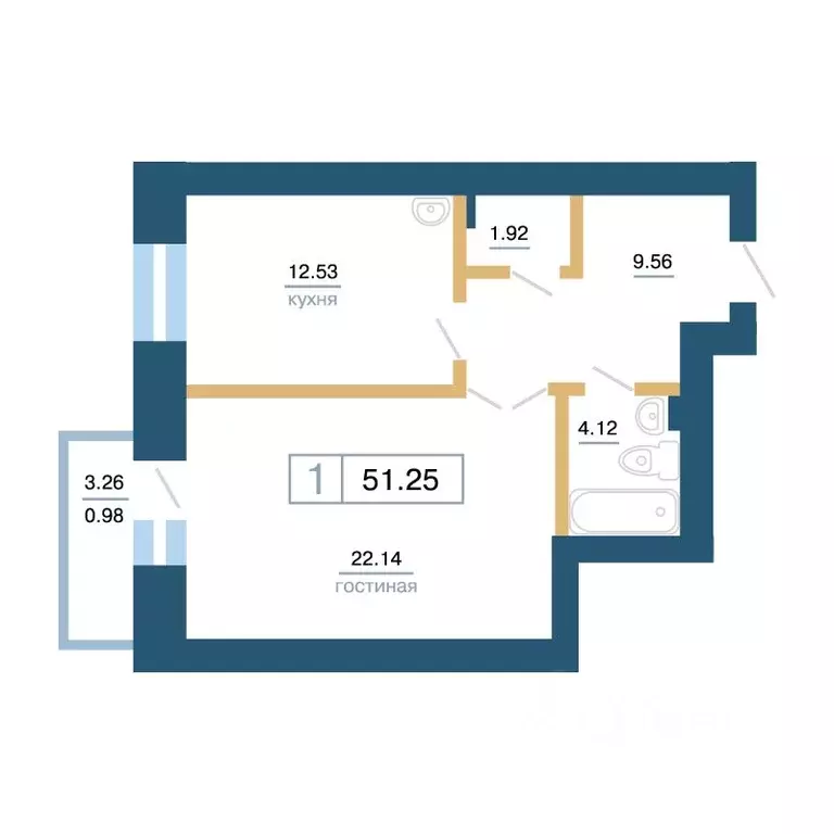 1-к кв. Красноярский край, Красноярск ул. Бограда, 103 (51.25 м) - Фото 0