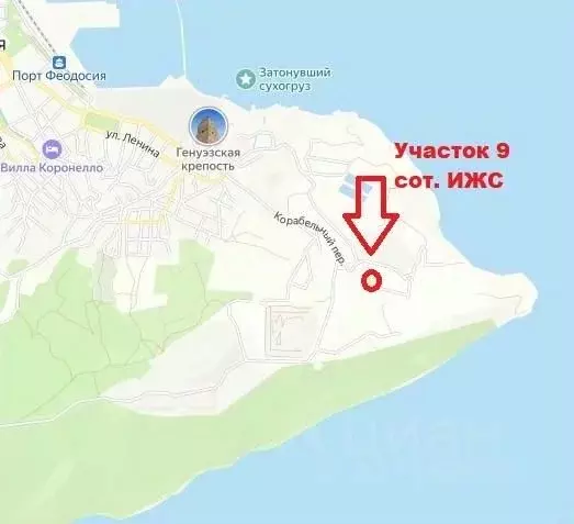 Участок в Крым, Феодосия пер. Корабельный, 54 (9.0 сот.) - Фото 1