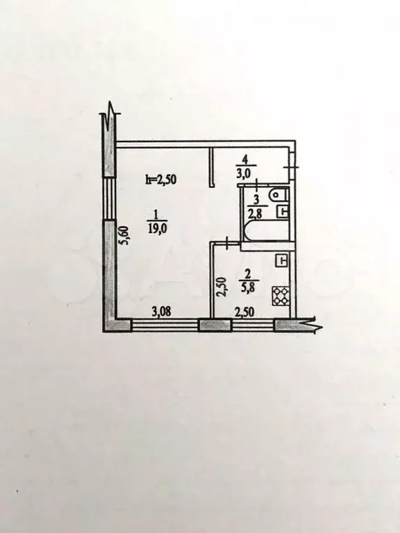 1-к. квартира, 30,6 м, 1/5 эт. - Фото 0