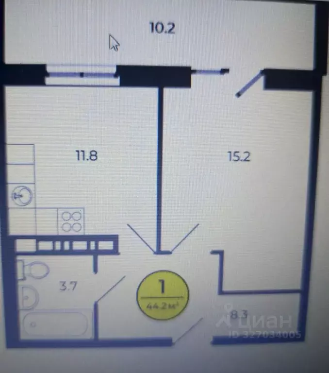 1-к кв. Брянская область, Брянский район, Свенское с/пос, пос. Свень ... - Фото 1