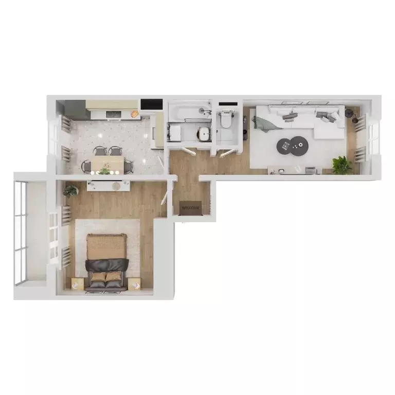 2-к кв. Свердловская область, Каменск-Уральский Октябрьский мкр,  ... - Фото 1