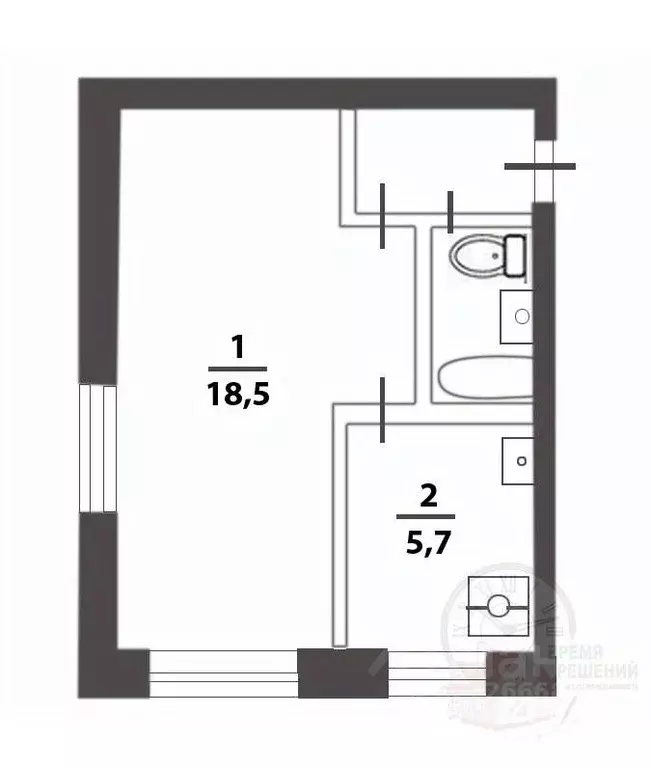 1-к кв. Москва пер. Выползов, 8 (30.1 м) - Фото 2