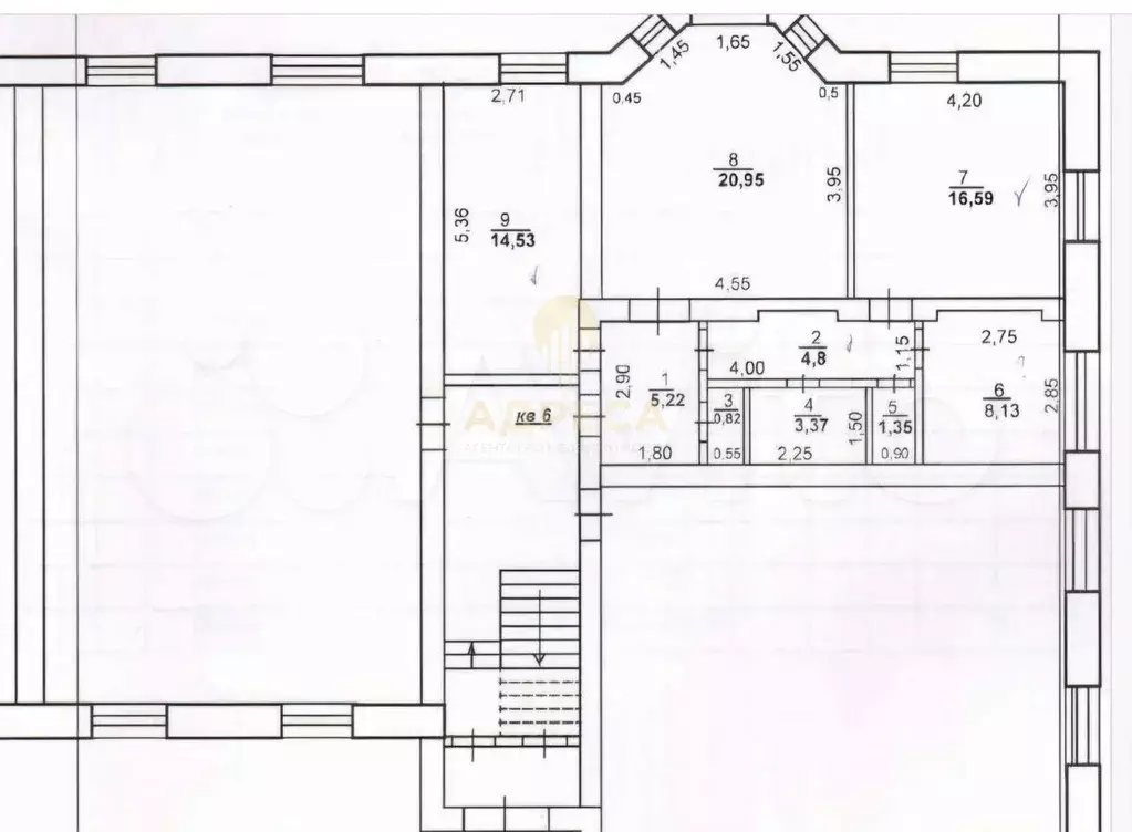 3-к. квартира, 75,8 м, 1/3 эт. - Фото 1