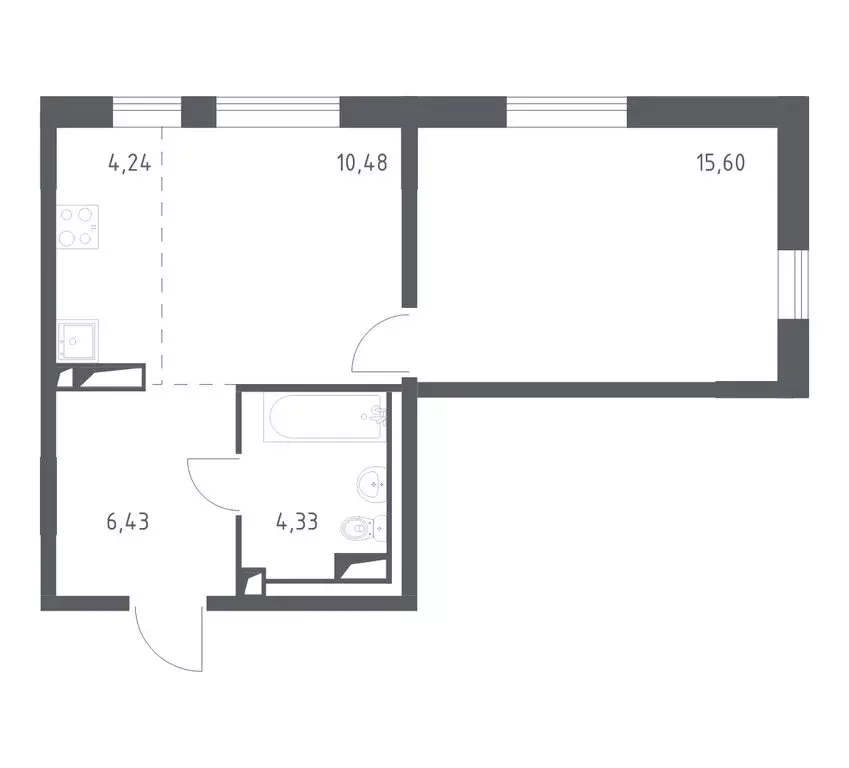 1-комнатная квартира: деревня Лаголово, жилой комплекс Квартал ... - Фото 1