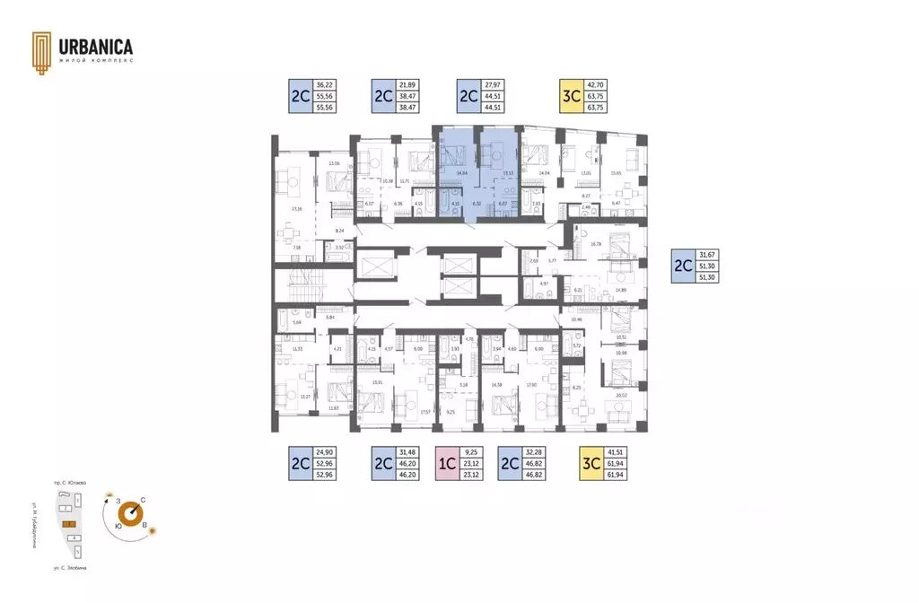 2-к кв. Башкортостан, Уфа Зеленая Роща жилрайон, Урбаника жилой ... - Фото 1