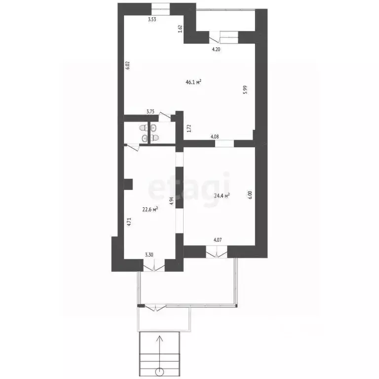 Торговая площадь в Тюменская область, Тюмень ул. Грибоедова, 13 (98 м) - Фото 2