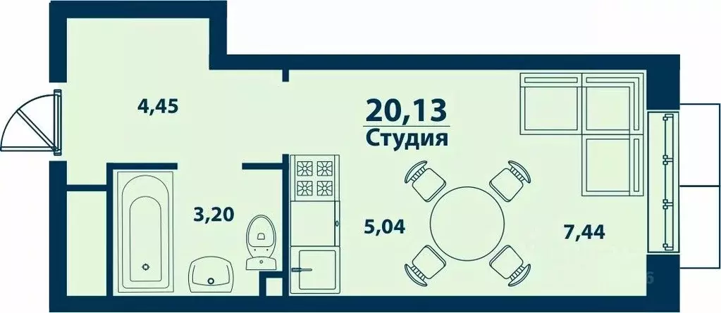 1-к кв. Башкортостан, Уфа ул. Ивана Спатара, 14 (20.13 м) - Фото 0