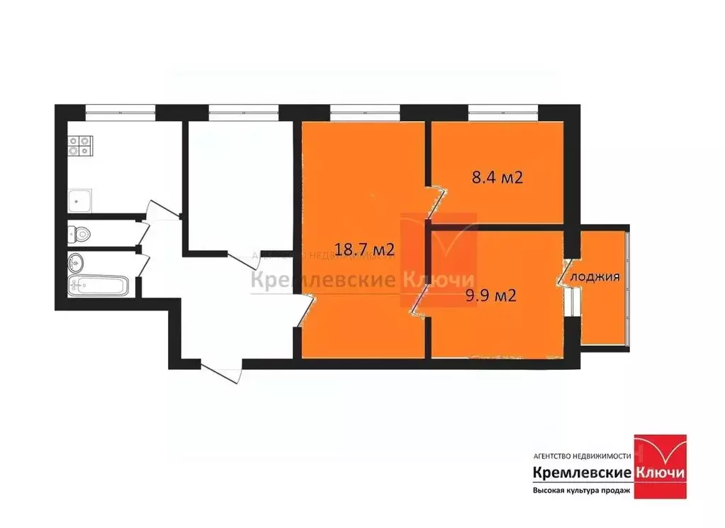 Комната Москва Бирюлевская ул., 11К1 (18.7 м) - Фото 2