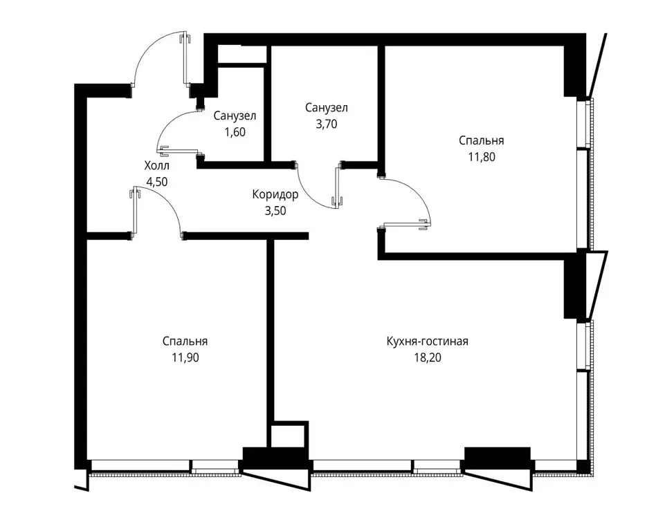 Продаётся 2-к квартира, 55.2 м - Фото 0
