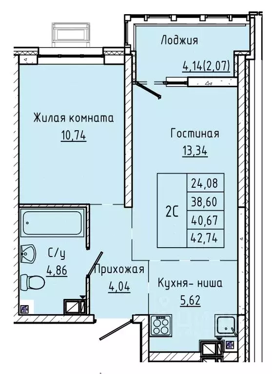 1-к кв. Ростовская область, Ростов-на-Дону ул. Текучева, 370/3 (39.95 ... - Фото 0