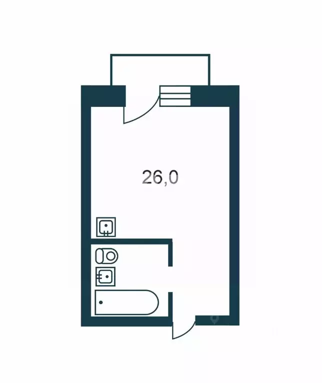 Студия Новосибирская область, Бердск ул. Ленина, 126 (26.0 м) - Фото 2