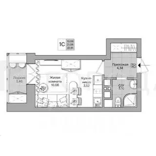 Студия Новосибирская область, Новосибирск Ядринцевская ул., 57 (24.0 ... - Фото 2