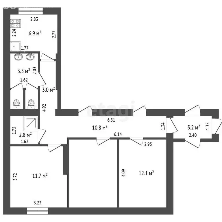2-комнатная квартира: Прохладный, Пролетарская улица, 9 (34.1 м) - Фото 1