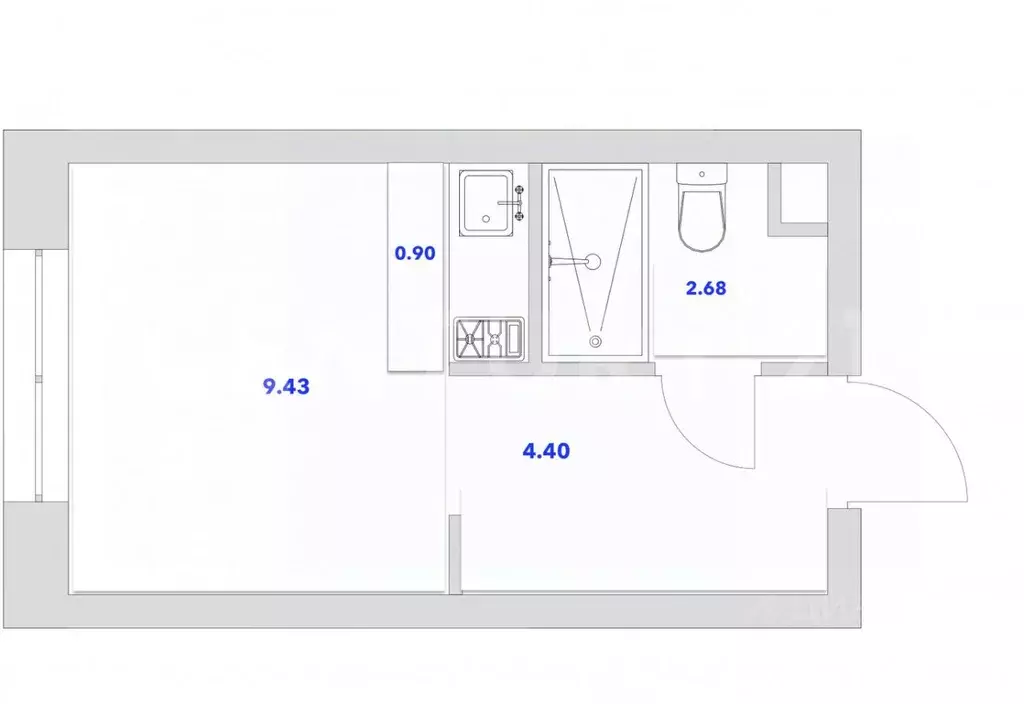 Студия Москва Автомобильный проезд, 4 (17.5 м) - Фото 2