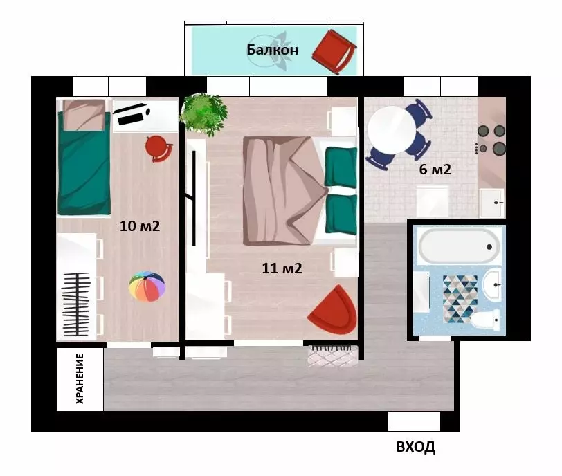 2-комнатная квартира: Новокуйбышевск, улица Дзержинского, 22 (40.1 м) - Фото 2