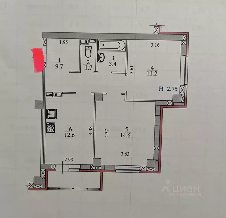 2-к кв. Волгоградская область, Волгоград ул. Тимирязева, 19А (53.2 м) - Фото 2