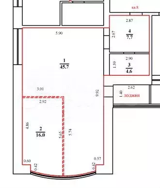 3-к. квартира, 74 м, 2/4 эт. - Фото 1