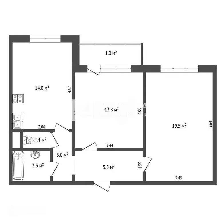 2-комнатная квартира: Балашиха, Мирской проезд, 16 (60.2 м) - Фото 1