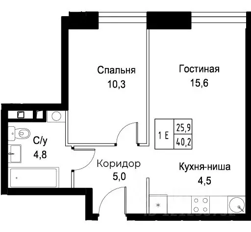 1-к кв. Москва ул. Наметкина, 10Д (40.2 м) - Фото 0