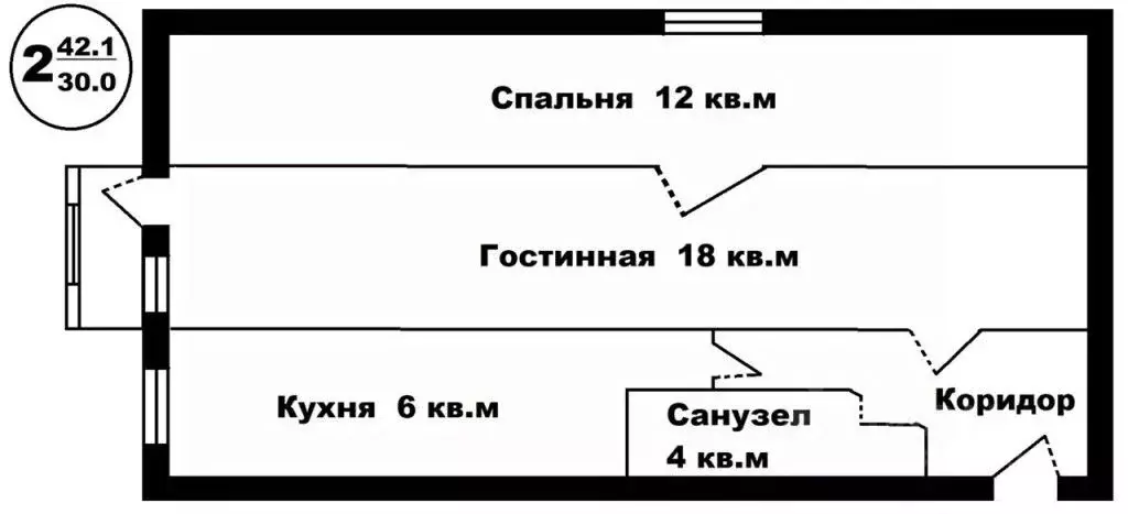 2-к кв. Севастополь ул. Новикова, 31 (42.1 м) - Фото 1