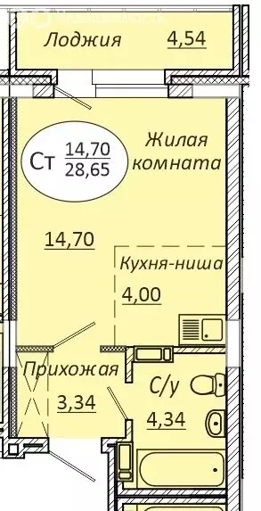 Квартира-студия: Новосибирск, 2-я Воинская улица, 53 (26 м) - Фото 1