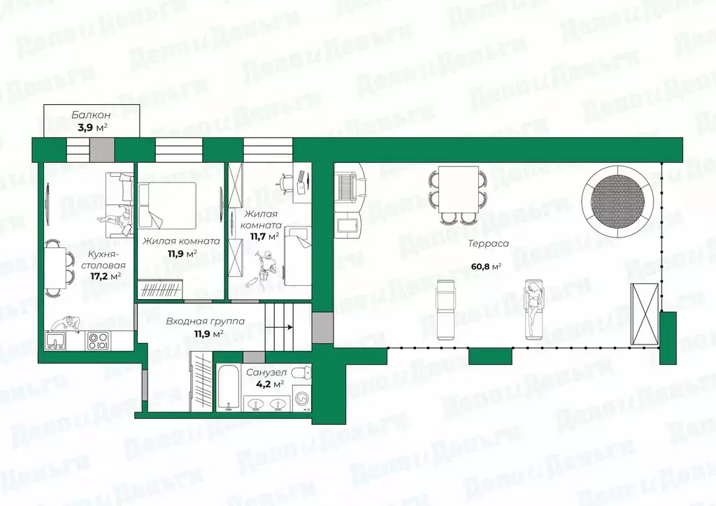 3-комнатная квартира: Киров, улица Капитана Дорофеева, 26 (78.5 м) - Фото 2
