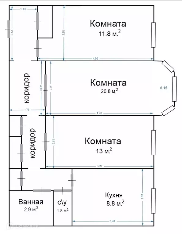 Продаётся 3-к квартира, 75.3 м - Фото 1