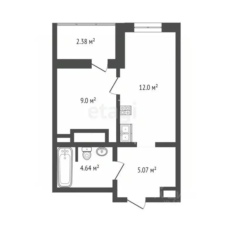 1-к кв. Тюменская область, Тюмень ул. Менжинского, 60 (29.0 м) - Фото 0