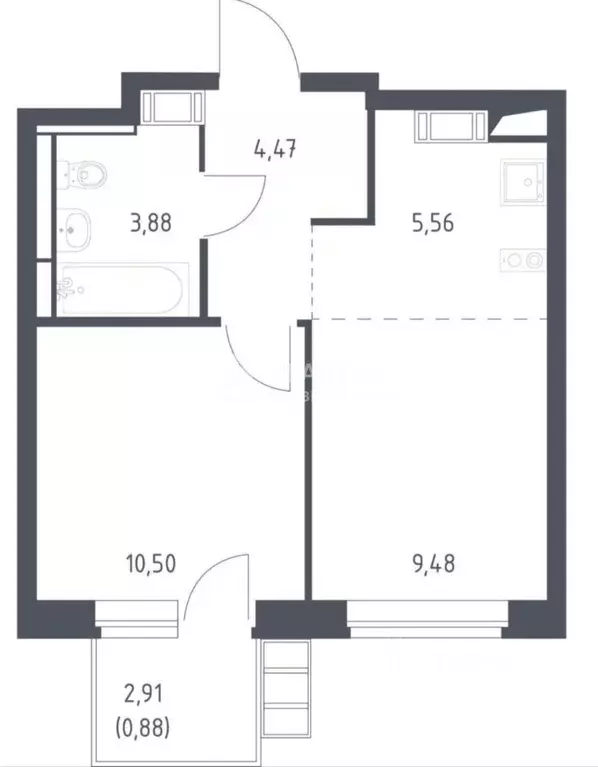 1-к кв. Москва ул. Алхимовская, 1к1 (34.0 м) - Фото 2