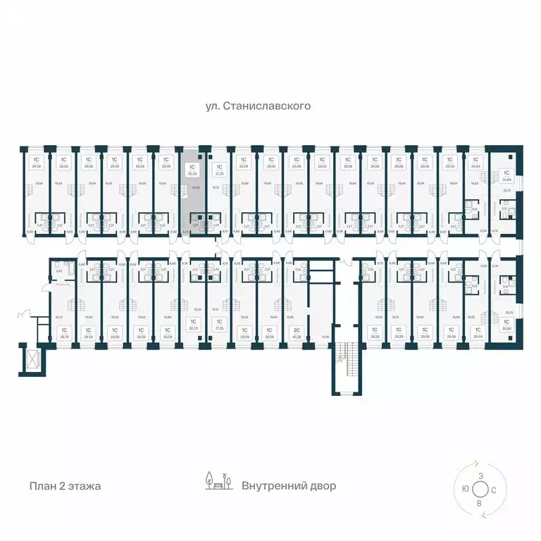 Квартира-студия: Новосибирск, улица Станиславского, 25 (30.33 м) - Фото 1