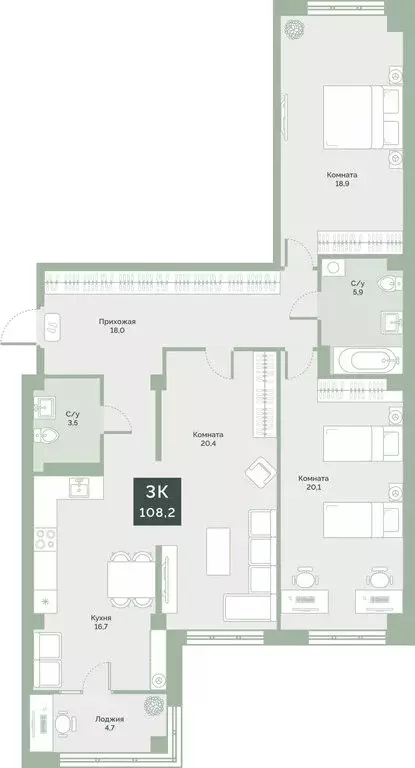 Квартира-студия: Курган, жилой район Заозёрный, микрорайон 6А, улица ... - Фото 0