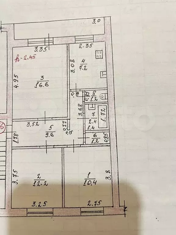 3-к. квартира, 64 м, 3/5 эт. - Фото 0