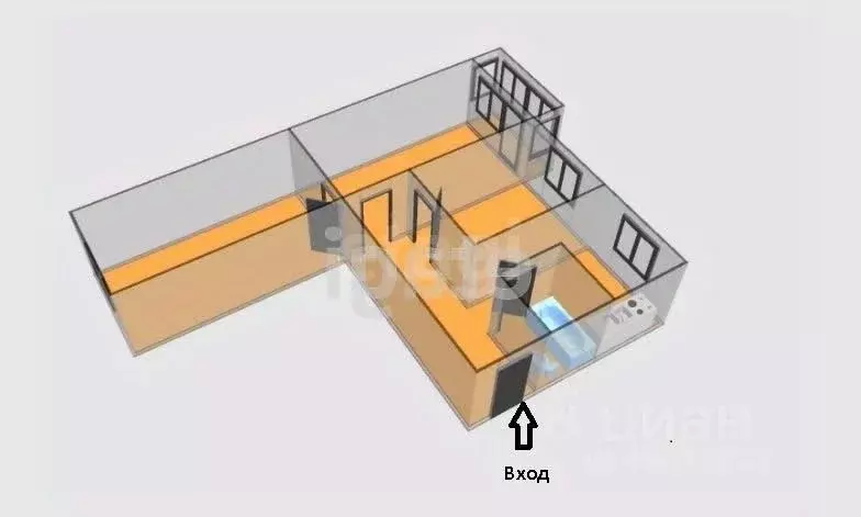 3-к кв. Сахалинская область, Южно-Сахалинск Амурская ул., 94 (58.0 м) - Фото 2