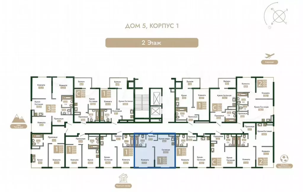1-к. квартира, 38,5 м, 2/12 эт. - Фото 1