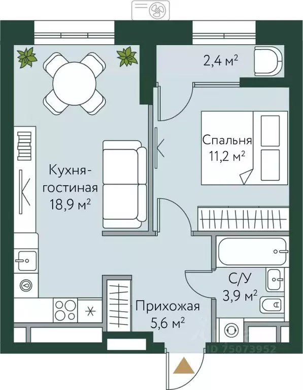 1-к кв. Волгоградская область, Волгоград Новосибирская ул., 74 (42.0 ... - Фото 0