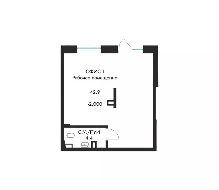 Офис (47.3 м) - Фото 2